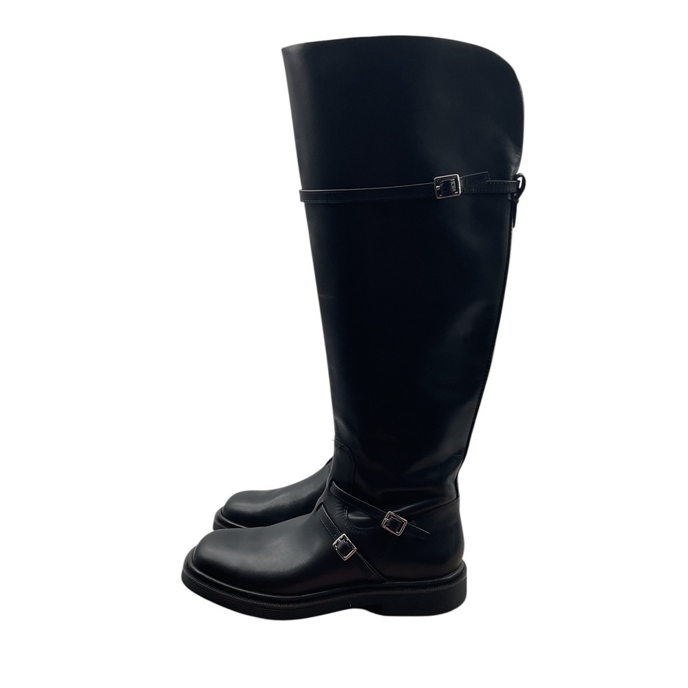 Sarto by Franco Sarto Ainsley Black Leather Over The Knee Moto Boots Womens 6.5M